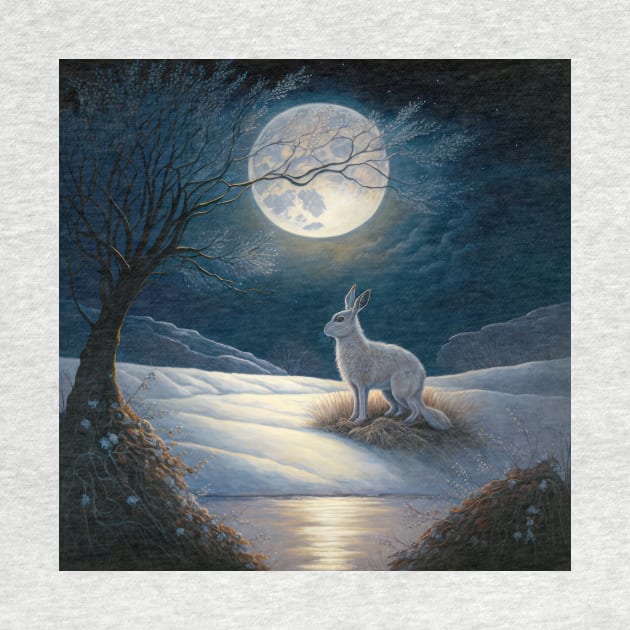 Hare, Pagan Hare, Pagan Art, Moon, Animal, by thewandswant